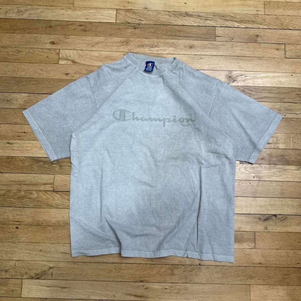 Vintage 90s Champion Grey Faded Tee Size Large